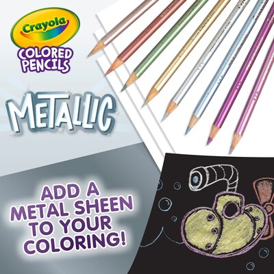 Crayola Metallic Colored Pencils, Assorted Colors, 8/Pack, 6 Packs/Bundle (BIN683708-6)