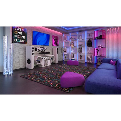 Joy Carpets Dynamo Nylon 6' x 6' Machine Tufted Rug, Fluorescent (455P)
