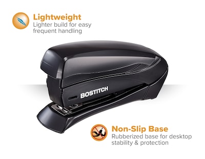 Bostitch Inspire Reduced-Effort Desktop Stapler, 15-Sheet Capacity, Black (AMAX1493)