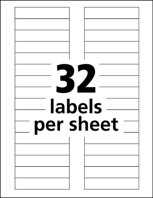 Avery Durable Laser Identification Labels, 5/8" x 3", White, 32 Labels/Sheet, 50 Sheets/Pack (6577)