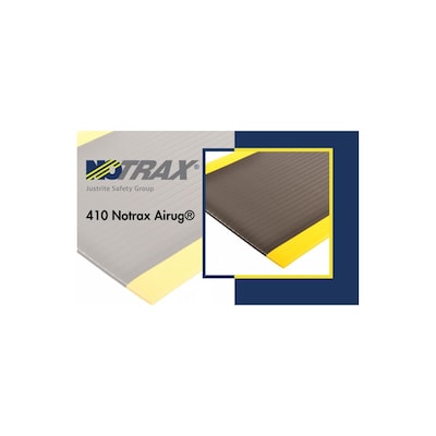 NoTrax Airug Anti-Fatigue Commercial Specialty Floor Mat, 60" x 36", Black/Yellow (410S0535BY)