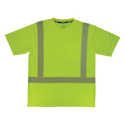 GloWear 8292 High Visibility Short Sleeve T-Shirt, ANSI Type R Class 2, Lime, X-Large (22235)