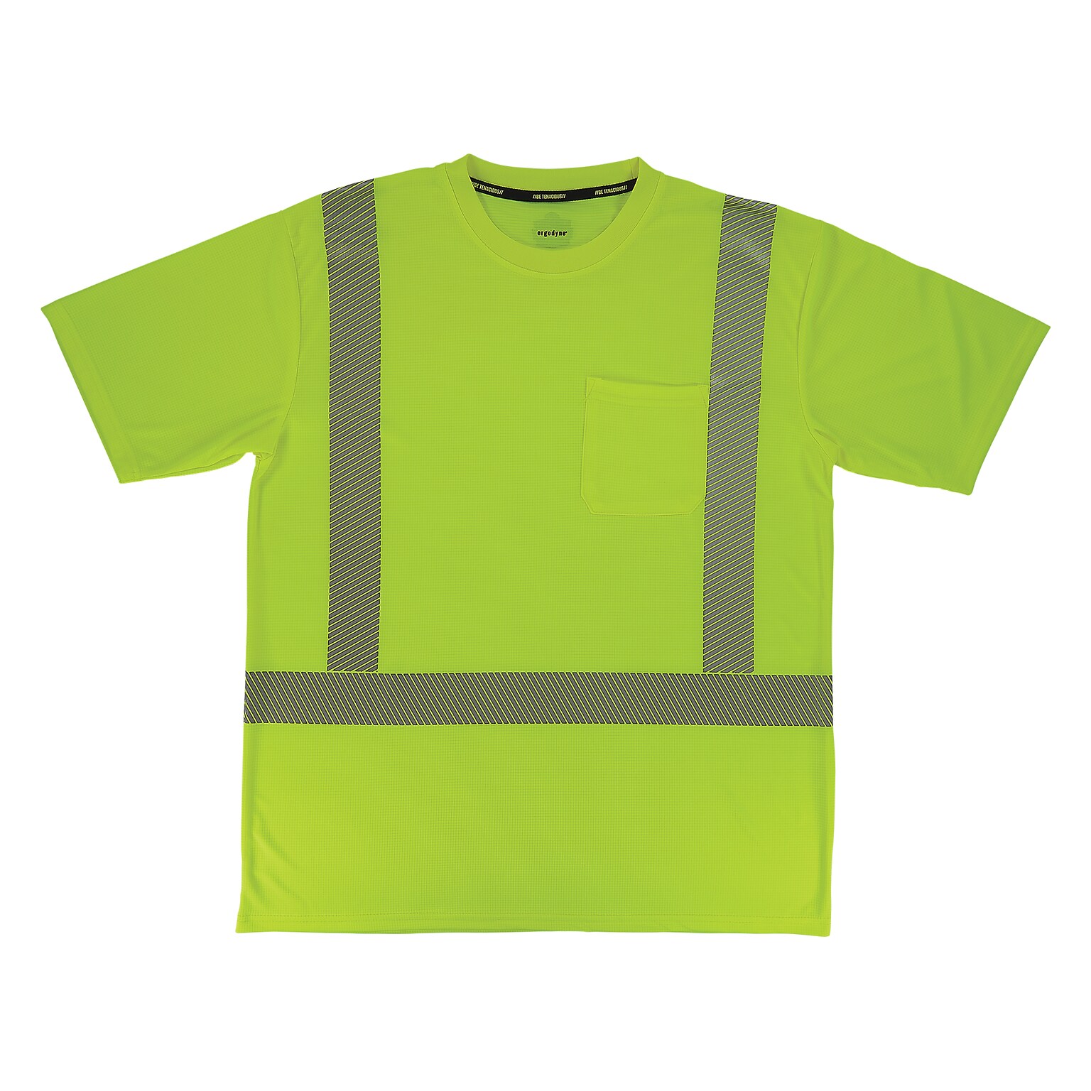 GloWear 8292 High Visibility Short Sleeve T-Shirt, ANSI Type R Class 2, Lime, 5XL (22239)