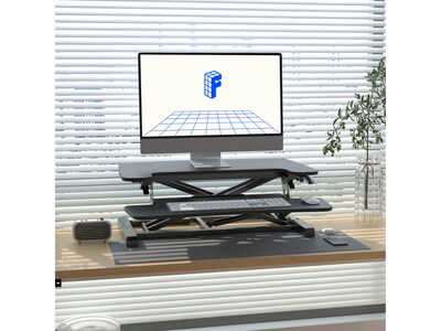 FlexiSpot M7 Series 28"W Manual Rectangular Adjustable Standing Desk Converter, Black (M7-E-28B)