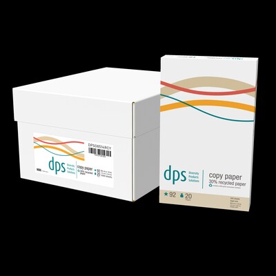 DPS by Staples 30% Recycled 8.5" x 14" Copy Paper, 20 lbs., 92 Brightness, 500 Sheets/Ream (DPS08514RCY-CC)