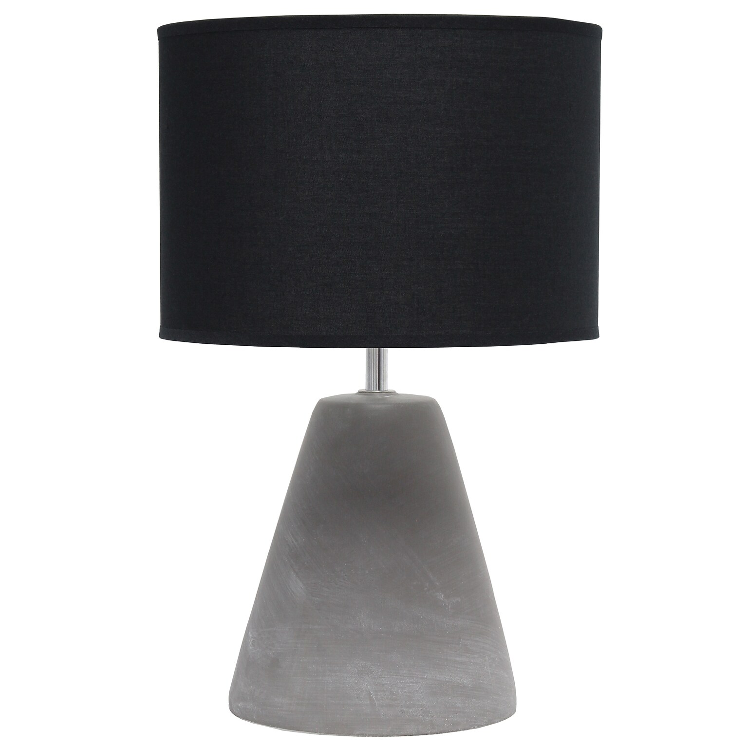 Simple Designs Pinnacle Concrete Table Lamp, Black (LT2059-BLK)