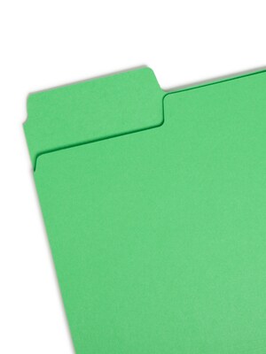 Smead SuperTab File Folder, Oversized 1/3-Cut Tab, Letter Size, Green, 100/Box (11985)