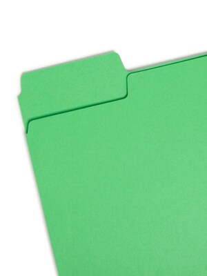 Smead SuperTab® File Folder, 3 Tab, Letter Size, Green, 100/Box (11985)