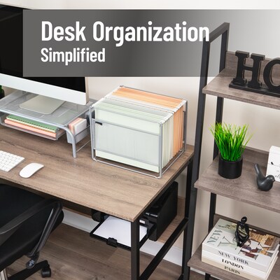 Mind Reader Metal File Organizer, Silver (BOXFILE-SIL)