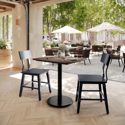 Flash Furniture Acadia Wooden Dining Table with Round Base, 23.75D x 29.75W, Dark Brown/Black Base (ST2430WBRTR18)