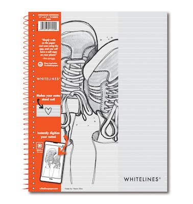 Whitelines 1-Subject Professional Notebooks, 8.5 x 11, College Ruled, 70 Sheets, White, 12/Case (1