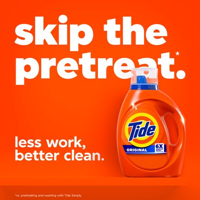 Tide Liquid Laundry Detergent, Original Scent, 40 fl oz, 32 Loads, 6/Carton (12117)