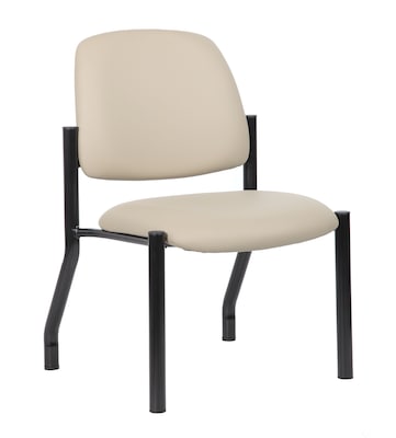 Boss Office Products Armless Bariatric Vinyl Guest Chair, 300 lb. Capacity, Beige (B9595AM-BG)