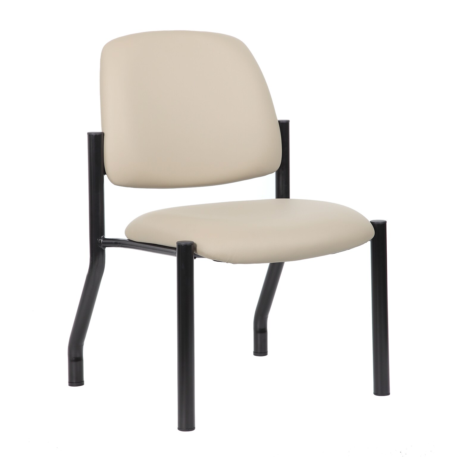 Boss Office Products Armless Bariatric Vinyl Guest Chair, 300 lb. Capacity, Beige (B9595AM-BG)