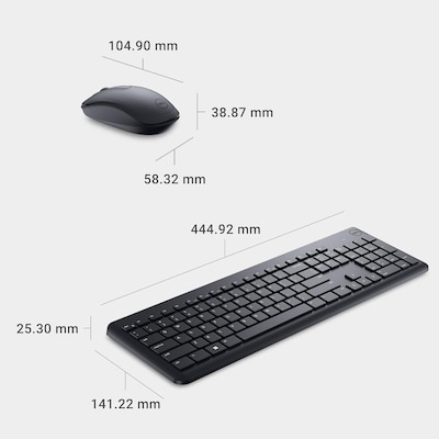 Dell KM3322W Wireless Keyboard and Optical Mouse Combo, Black (KM3322W-R-US)