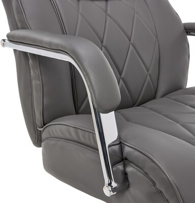 La-Z-Boy Sutherland Ergonomic Bonded Leather Swivel Computer and Desk Chair, Gray (CHR10048B)