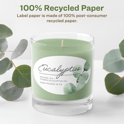 Avery EcoFriendly Laser/Inkjet Oval Multipurpose Labels, 4 x 6, White, 100/Box (94057)