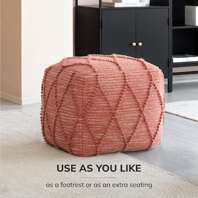 Anji Mountain Atlas Terracotta Fabric Rectangular Pouf Ottoman (AMBPF097-1917)