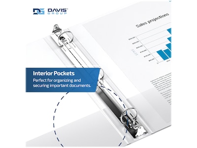 Davis Group Premium Economy 2" 3-Ring Non-View Binders, White, 6/Pack (2313-00-06)