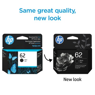 HP 62 Black Standard Yield Ink Cartridge, Prints Up to 200 Pages (C2P04AN#140)