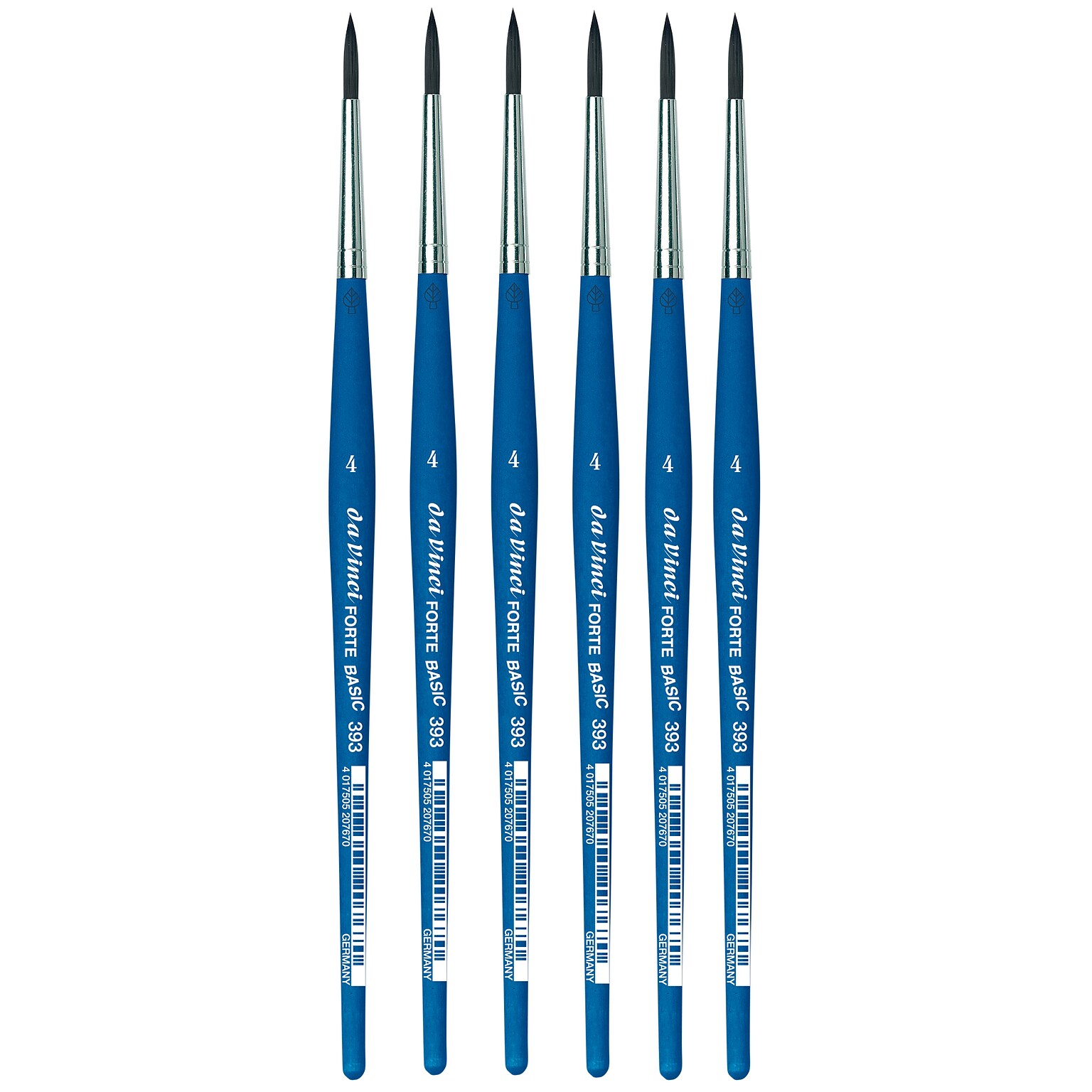 da Vinci FORTE BASIC Acrylic Synthetic Bristle, Round Brush, 6/Pack (DVXVA3934-6)