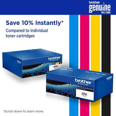 Brother TN-223 Black/Cyan/Magenta/Yellow Standard Yield Toner Cartridge, 4/Pack (TN2234PK)