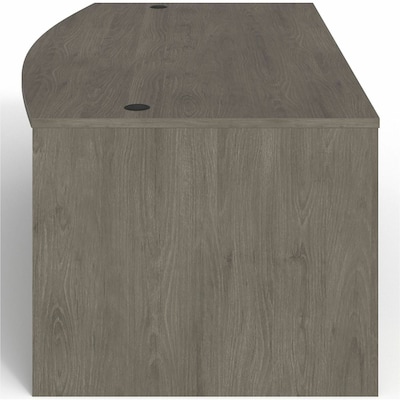 Lorell Prominence 2.0 72" W Bowfront Double-Pedestal Desk, Gray Elm Surface (LLRPD4272DPGE)