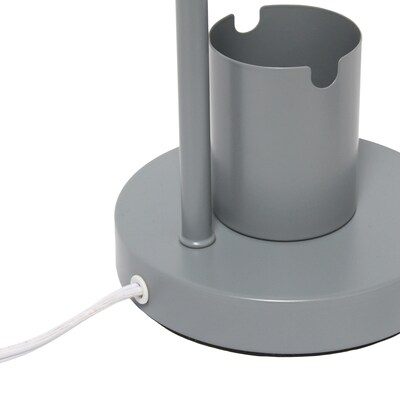Simple Designs Sleek Essentials LED Desk Lamp, 15.75", Gray Metal (LT2128-GRY)