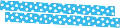 Barker Creek Double-Sided Border, 35 x 3, Dot to Dot Pool Blue, 24/Pack (4435)