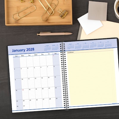 2027 AT-A-GLANCE QuickNotes 8" x 10" Weekly & Monthly Appointment Book, Faux Leather Cover, Black (76-01-05-27)