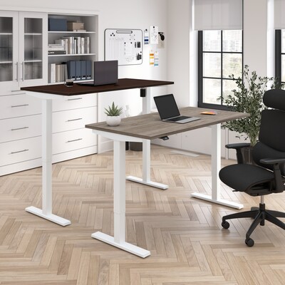 Bush Business Furniture Move 40 Series 60"W Electric Height Adjustable Standing Desk, Modern Hickory/Cool Gray (M4S6030MHSK)