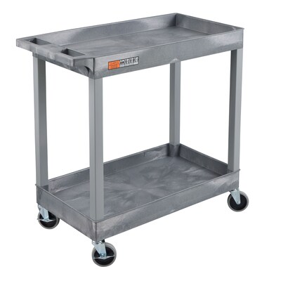 Luxor TUFFY XL 2-Shelf Multi-Purpose Utility Cart, Gray (EC11-G)