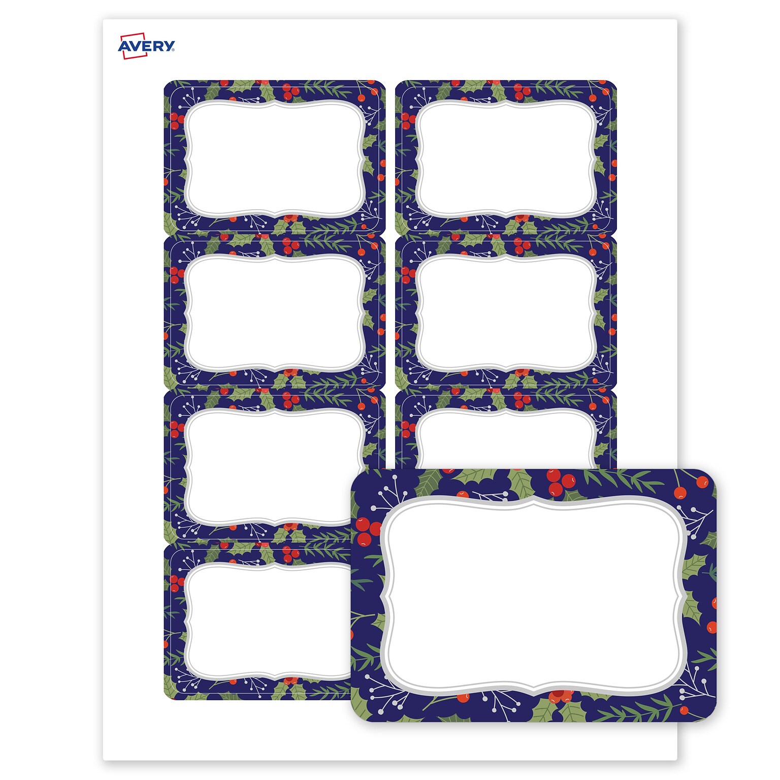 Avery Rectangle Multipurpose Labels, 2-1/3 x 3-3/8, White, 80/Pack (19479370621)
