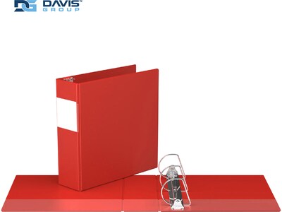 Davis Group Premium Economy 3" 3-Ring Non-View Binders, D-Ring, Red, 6/Pack (2305-03-06)