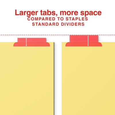 Staples Large Tab Insertable Paper Divider, Assorted Colors, 8-Tabs, 4 Sets (13517/14483)