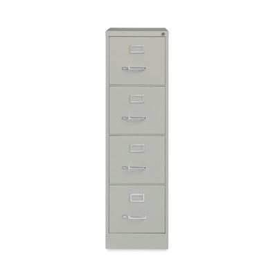 Hirsh Industries® Vertical Letter File Cabinet, 4 Letter-Size File Drawers, Light Gray, 15 x 22 x 52