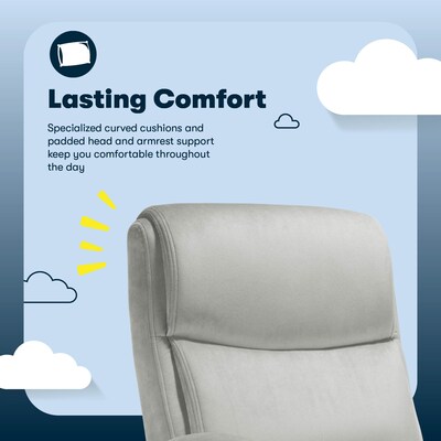 Serta Comfort Ergo Ergonomic Velvet Fabric Swivel Executive Chair, Gray (CCHR10016C)