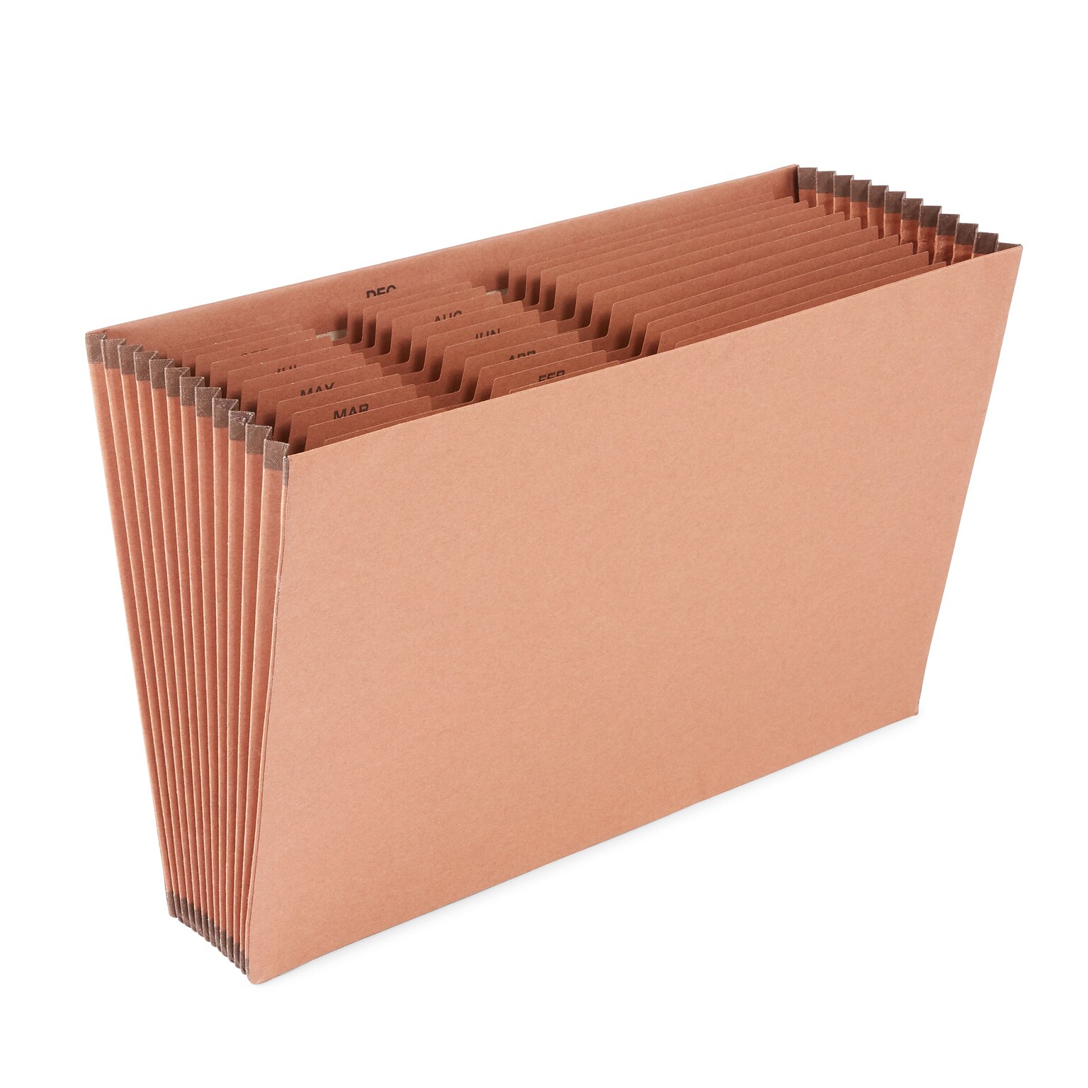 Staples® Heavy Duty Reinforced Accordion File, Monthly Index, 12-Pocket, Legal Size, Brown (595370)
