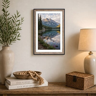 Excello Brands 12" x 18" Wood Picture Frame, Black/Brown (PF-1218-TWTN)