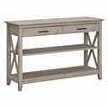 Bush Furniture Key West 47W x 16D Console Table with Drawers and Shelves, Washed Gray (KWT248WG-03