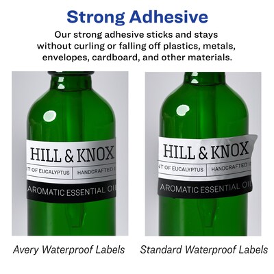 Avery Laser/Inkjet Rectangle Waterproof Multipurpose Labels, 2.75"  x 2", White, 400/Box (94236)