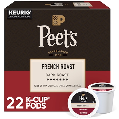 Peets Coffee French Roast Coffee Keurig K-Cup Pods, 22/Box (5000377806)