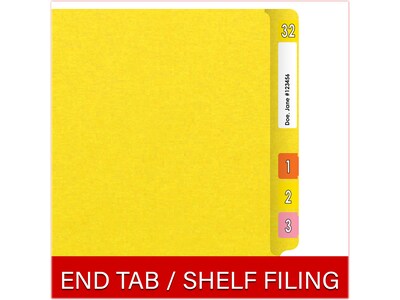 Medical Arts Press Heavy Duty End Tab File Folder, Straight-Cut, Letter Size, Yellow, 40/Box (S-09461-YLW)