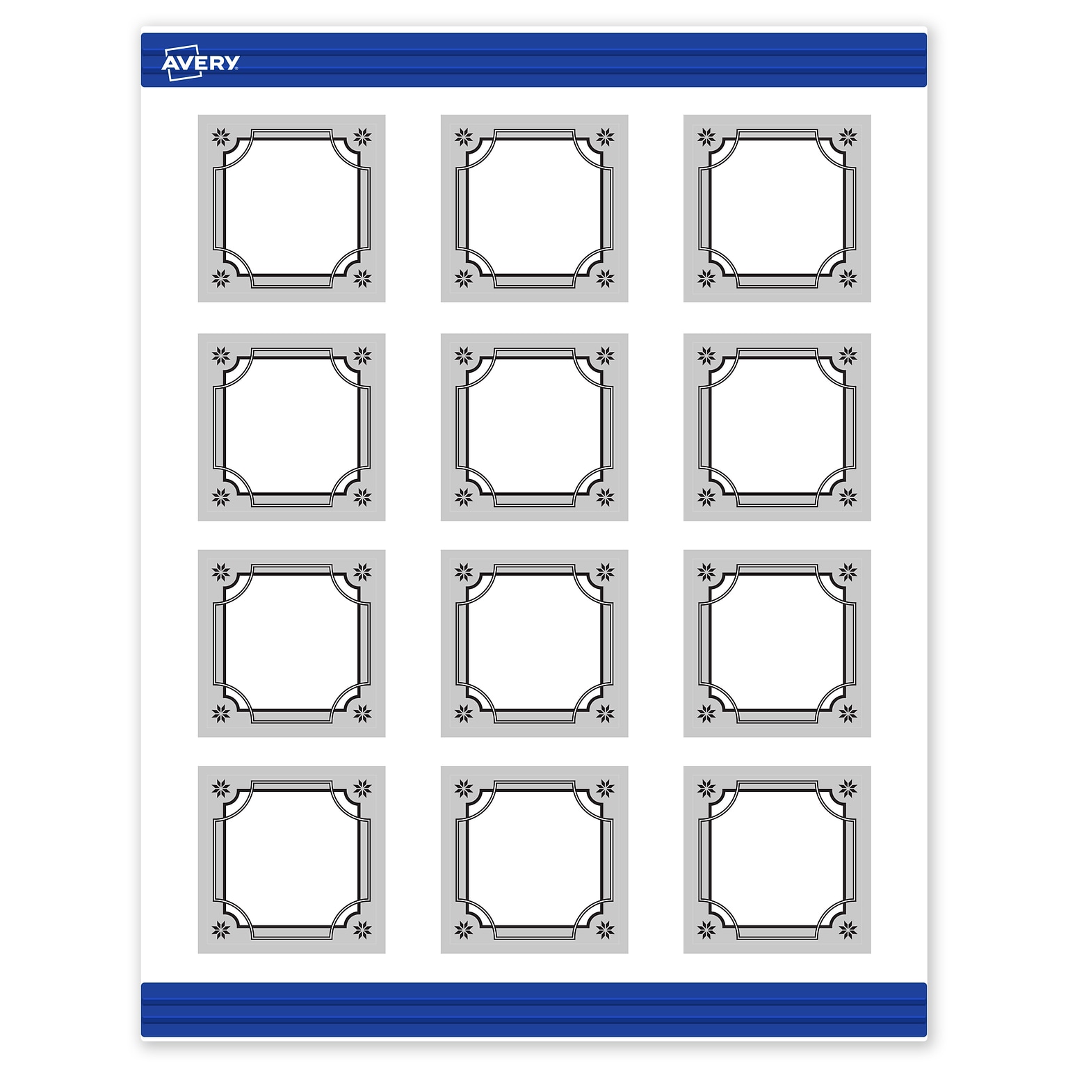 Avery Silver-Metallic Black Matte Blank Card, White, 120/Pack (S00-FKG)