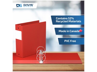 Davis Group Premium Economy 3" 3-Ring Non-View Binders, Red, 6/Pack (2314-03-06)