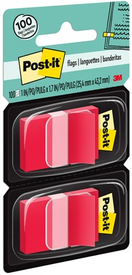 Post-it Flags, 1" Wide, Red, 100 Flags/Pack (680-RD2)