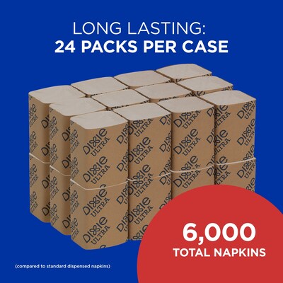 Dixie Ultra Lunch Napkin, 2-ply, Brown, 250 Napkins/Pack, 24/Carton (32019)