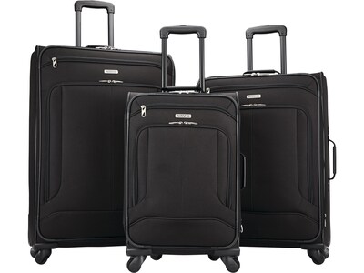 American Tourister Pop Max Polyester Luggage Set, Black (115358-1041)