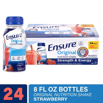 Ensure Original Strawberry Nutrition Shake, 8 oz., 24/Pack (220-02617)