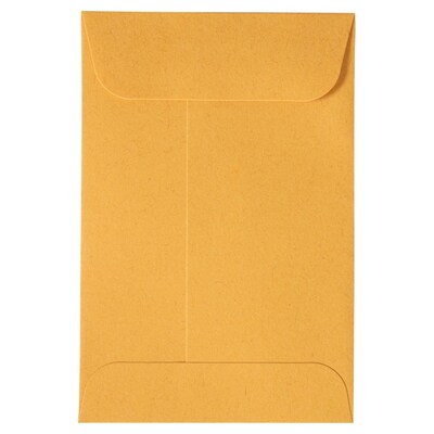 JAM Paper #4 Coin Envelope, 3" x 4 1/2", Brown Kraft, 50/Pack (356731206C)